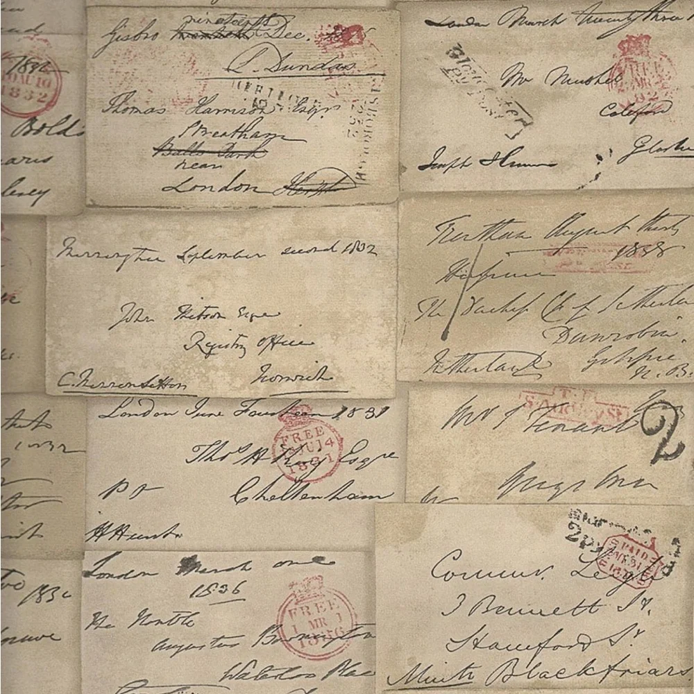 Andrew Martin Navigator Collection Wallpaper Vintage Addressed Postcards Letters